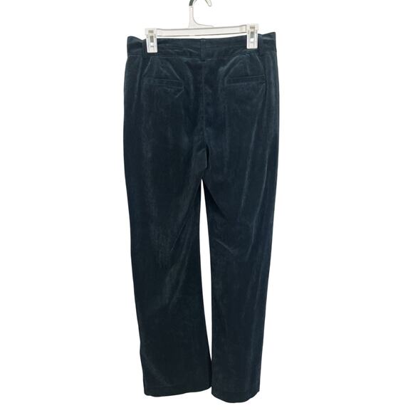 Coldwater Creek Teal Velvet Wide Leg Pants Size 8 Holiday Party Office Velour - Picture 2 of 6